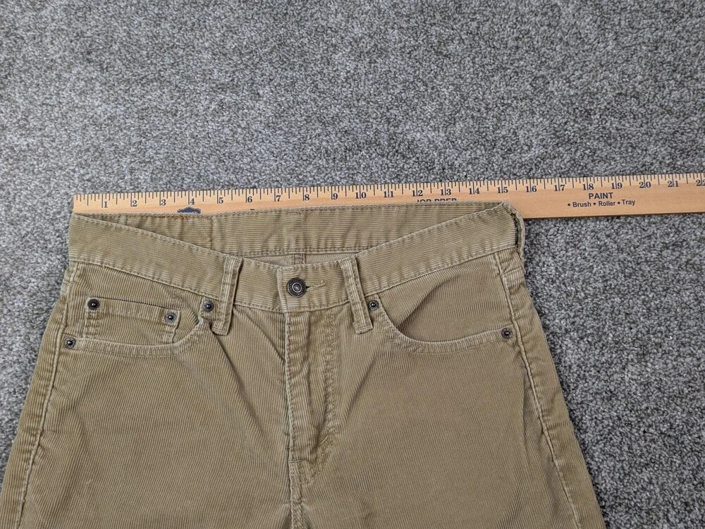 Levis 511 Pants Mens 30x30 Tan Corduroy Slim Fit Zip Fly Casual Stretch